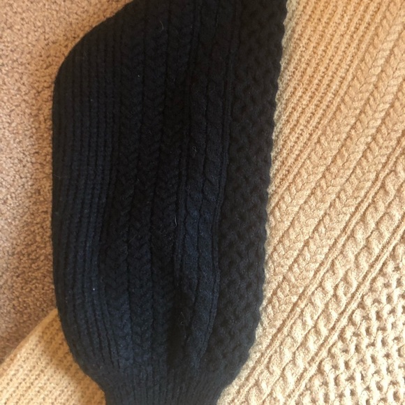 Lulus Falling for Fall Beige and Black Color Block Sweater Dress M Cable Knit - Picture 7 of 10